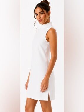 ✨ NWT Alice + Olivia White Mock Neck Shift Dress | Size 6 | Classic Minimalist 🤍